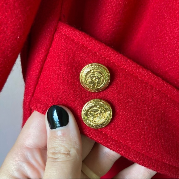 Basile | Vintage Wool Double Breasted Button Down Trench Coat - Picture 5 of 10